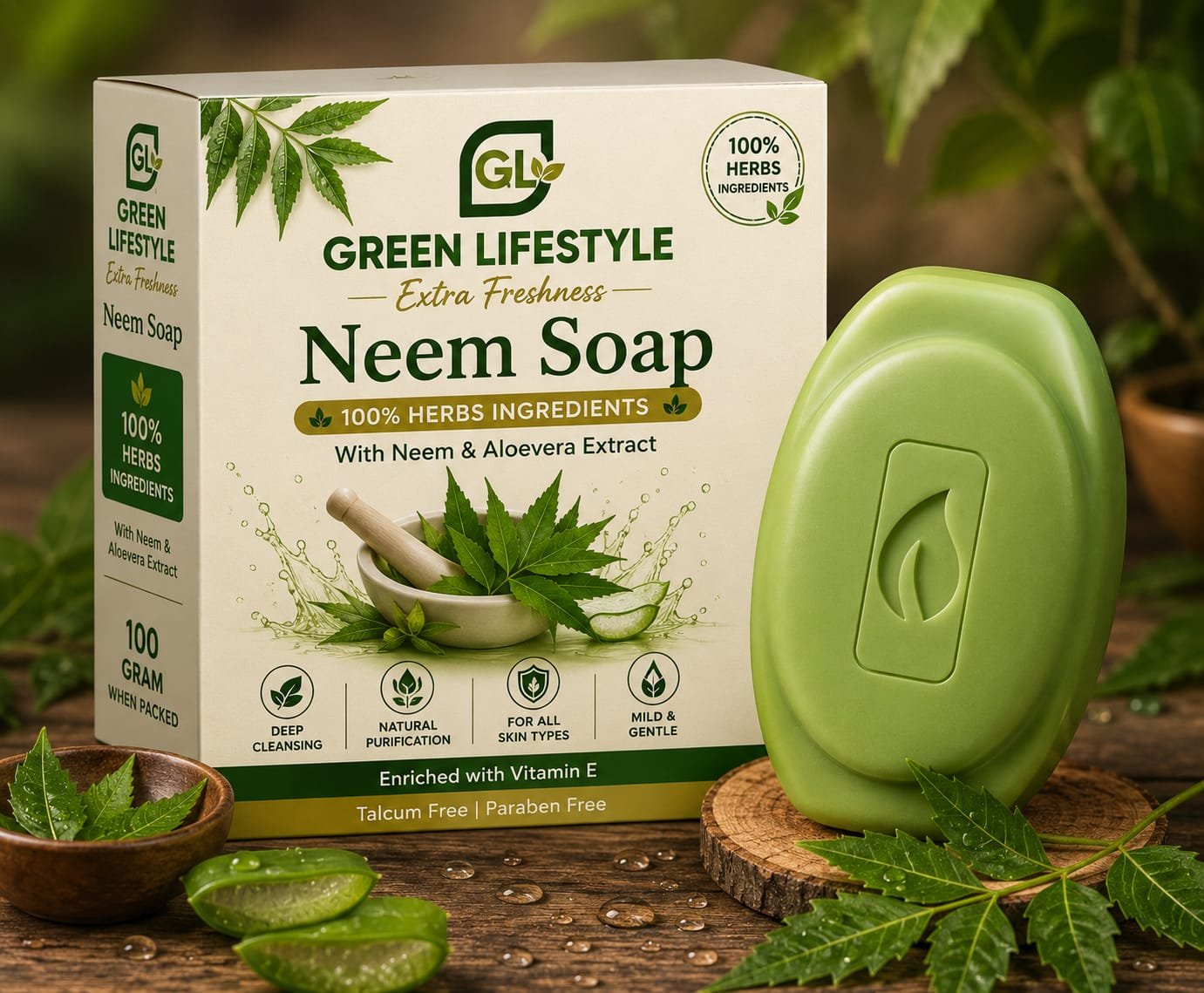 NEEM & VITAMIN E SOAP - 100 GM